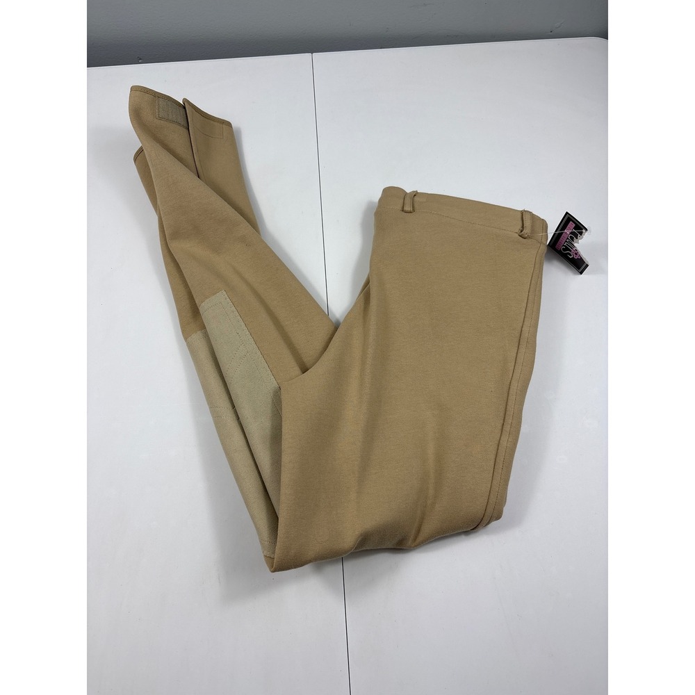 Perris Riding Apparel Tan Equestrian Breeches Womens Medium Knee Patch Pants - Picture 11 of 13